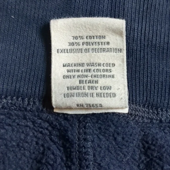 Vintage Abercrombie & Fitch Men's Y2K Navy Moose Embroidered Sweatpants - Picture 6 of 7